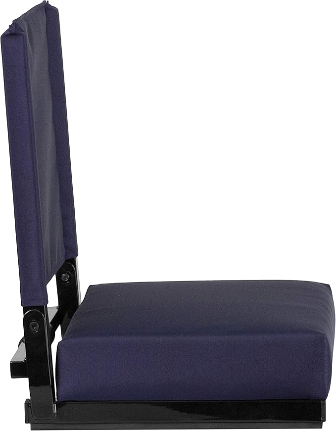 Flash Furniture Grandstand Portable Stadium Seat for Bleachers or Benches, Folding Padded Stadium Chair with Carrying Handle, 500 lb. Weight Capacity, Navy