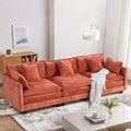 SoarFlash 113.78" Chenille Sectional Sofa, Comfy Modular Loveseat Sofa, Modern 3-Seat Couch Deep Seat Sofa Set for Living Room,Orange