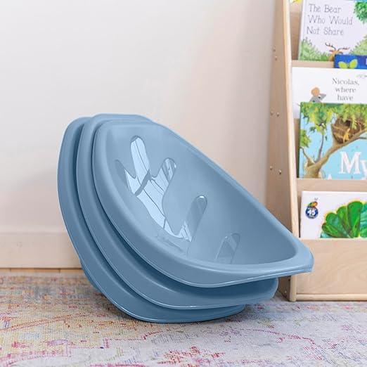 ECR4Kids Leaf Floor Seat, Rocker Chair, Powder Blue, 6-Piece