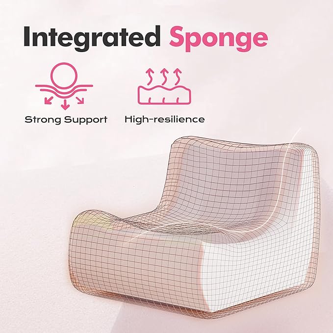 Bean Bag Chair Big Sofa Beanbag Chair for Adults Fireside Chair Bean Bag Lounger with Memory Foam Filled for Home,Apartment or Gaming Venue(DarkPink Teddy)