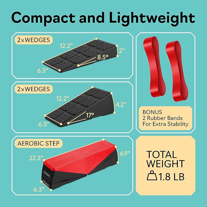 Squat Wedge - Squat Wedge Block 960 LBS Capacity - Slant Board for Calf Stretching with 5 Adjustable Angles - Calf Stretcher Slant Board - Yoga Blocks - EPP Material for Ankle Mobility & Physical Therapy