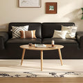 Vadisun Small Oval Coffee Table, 33.5" Mid Century Modern Coffee Table for Living Room, 100% Solid Oak Wood Side Table, Center Table (Original Wood Color, 33.46''Wx22.83''Dx15.74''H)