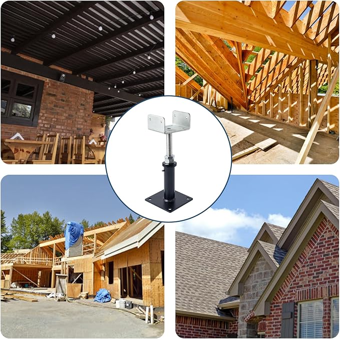 YXGJDP 2 Pack U-Shaped Floor Jack - Adjustable Steel Beam Support for 4x2, 4x4, 4x6 Joists Heavy Duty Screw Jack with U-Head Telepost & House Jack.6-8.5 Inch Adjustment Range.