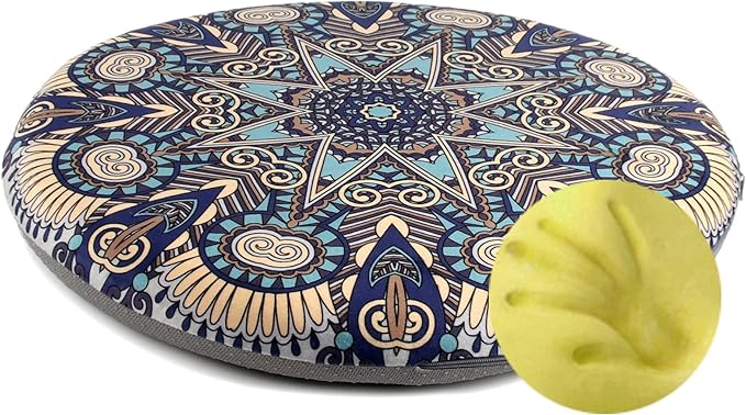 Sigmat Memory Foam Seat Cushion Anti-Slip Soft Round Stool Cushion Chair Pad 16 Inch Geometric