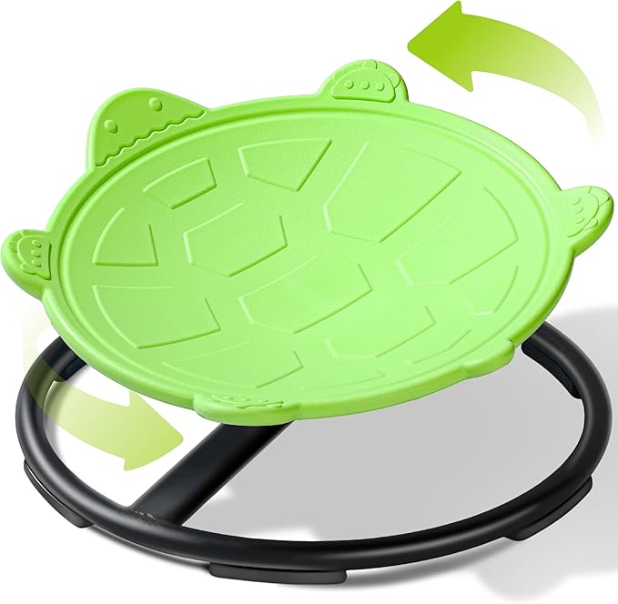Turtle Spinning Chair for Autistic Kids – Sensory Spinning Toy, Spin Chair for Kids Autism, Sensory Swivel Seat for Balance, Coordination, Focus & ADHD Support, Autism Sensory Products (Green)