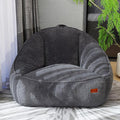 Giant Bean Bag Chair for Adults, Teens and Kids, Cozy Fluffy Corduroy Beanbag Chair with Filler, Large Floor Lounge Sofa for Living Room, Bedroom, Dorm, Gaming and Reading（L-Dark Grey）