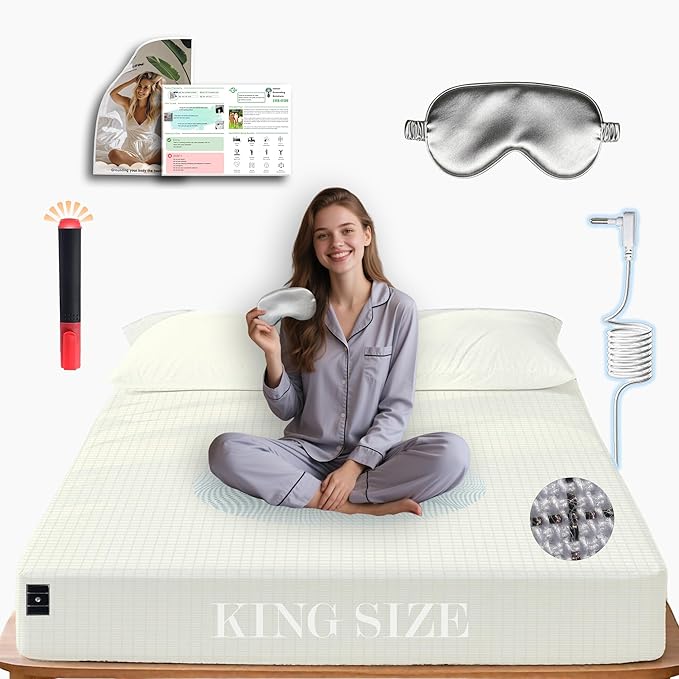 Ali King Grounding Sheets - King Size, Soft Cotton with Silver Fiber, 15'' Deep Pocket Earth Grounding Fitted Bed Sheets for Improved Sleep (Beige, King 76 * 80 * 15)