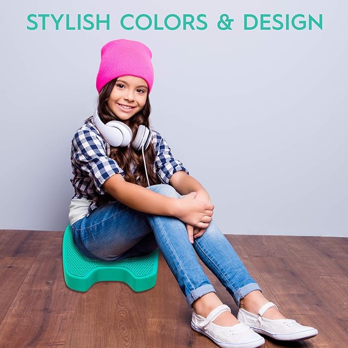 Shaped Wiggle Seats by Bouncyband – Green Monster, 13"x10.5"x2.2" – Inflatable Sensory Cushion for Kids, Improves Student Productivity and Focus, Comes with Easy-Inflation Pump to Customize Firmness