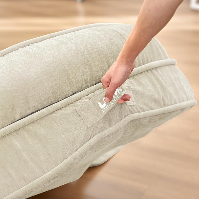 LouannTatami LOTATA 3-in-1 Lazy Sofa Bed - Adjustable Human Dog Bed Floor Chair for Adults Kids - Convertible Sleeper Chair Comfy Small Couch with Pillow for Living Room Bedroom(White)