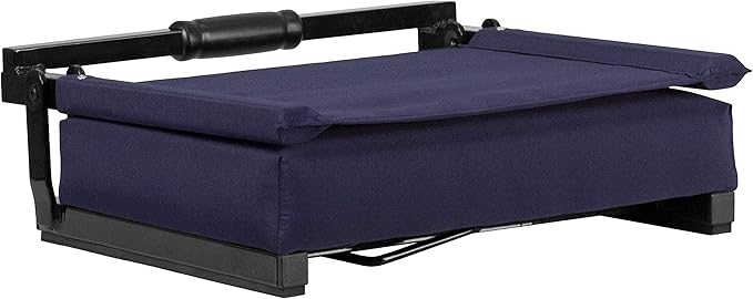 Flash Furniture Grandstand Portable Stadium Seat for Bleachers or Benches, Folding Padded Stadium Chair with Carrying Handle, 500 lb. Weight Capacity, Navy