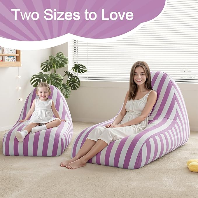 COMAX Bean Bag Chairs for Kids, Kid Beanbag Chair Stuffed with Filler, Toddler Lounge Chair Cotton, Lazy Floor Lounger for Girls and Boys, Premium Cotton Canvas