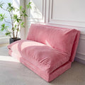 MAXYOYO Folding Sofa Bed, Extra Thick and Long Floor Sofa Convertible Sleeper Chair with Washable Cover, Floor Couch Lounge Bean Bag Bed for Living Room, Pink, 39x95 Inch
