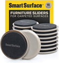 Furniture Sliders for Carpet - 16 Pack - 3.5" Round | 8295 Coasters for Heavy Furniture - Protect Your Carpeted Floors