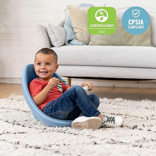 ECR4Kids Leaf Floor Seat, Rocker Chair, Powder Blue, 6-Piece