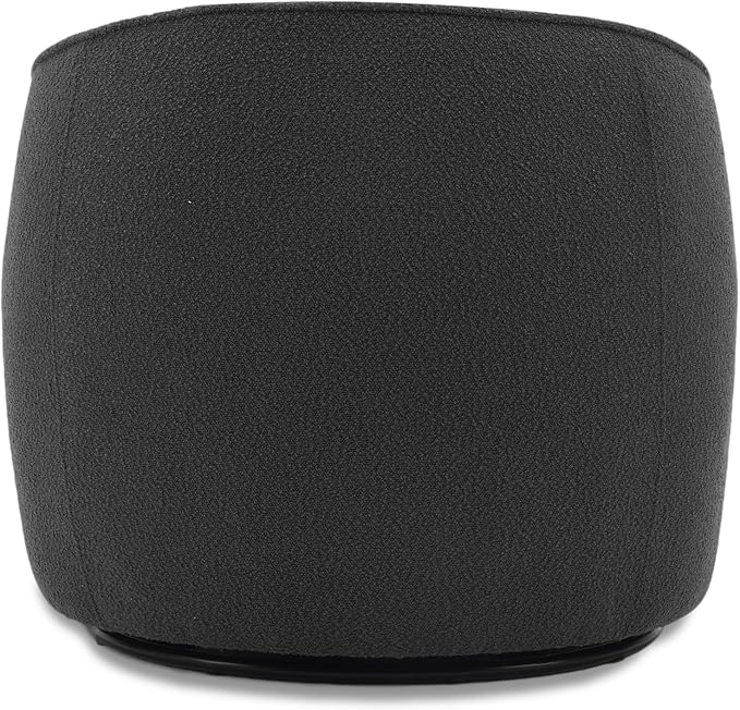 FaFaSoGoodFa Swivel Accent Chair, Modern Upholstered Boucle Barrel Arm Chairs with Pillow for Living Room, 360 Degree Round Swivel Sherpa Armchair with Round Base for Bedroom Club (1, Dark Grey)
