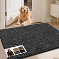 JSEI Dirt Trapper Door Mat 32"x48" Non-Slip Washable Entrance Mat, Dog Doormats, Absorbent & Fade-Resistant Floor Mats, Low Profile Welcome Mats for Entryway, Front Door, and Inside Entrance, Black