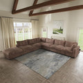 Cloud Modular Sectional Sofa,157" Oversized 7 Seater Sofa,V Shaped Couch with Storage Ottoman,Plush Sofas for Living Room,Comfy Couch with Chaise,Covers Washable&Replaceable (Brown)
