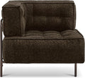 MCombo Modular Sofa Couch with Removable Cushion, Accent Sofa Chair, Upholstered Sofa for Living Room, Apartment, Office (Chocolate, Corner Seat)