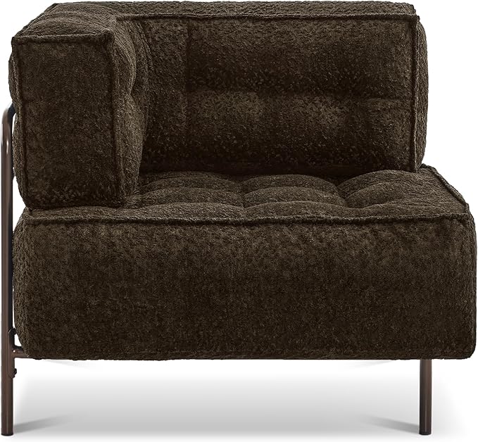 MCombo Modular Sofa Couch with Removable Cushion, Accent Sofa Chair, Upholstered Sofa for Living Room, Apartment, Office (Chocolate, Corner Seat)
