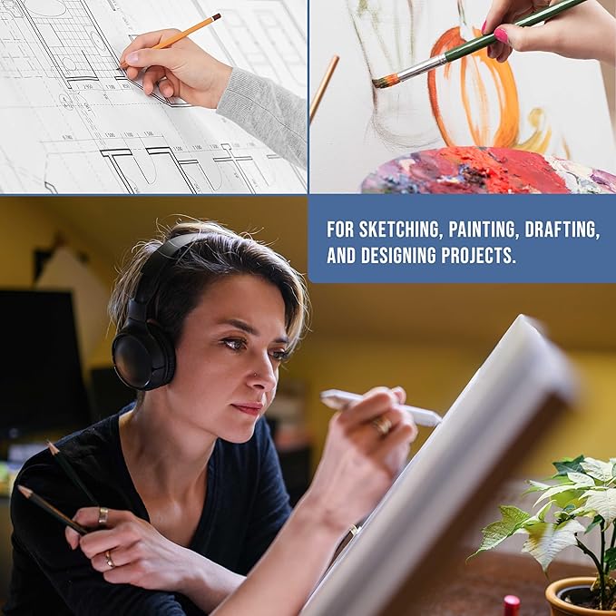 U.S. Art Supply Large 20-1/2" x 17" Wooden Drawing Board, Adjustable Table Top Easel for Painting and Drawing - Drafting Board with T-Square, Pencil Ledge