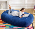 Hobestluk 5FT Bean Bag Chair Large Beanbag Lounger with Removable Cover Adult Bean Bag Chair with Portable Handle Desgin for Living Room Bedroom (Blue, 5FT)