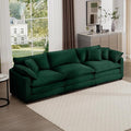 Aoowow Corduroy 3 Seater Sofa Couch,Modern Large Cloud Couches for Living Room,Modular Sectional Cloud Sofas with Deep Seat,Oversized Tufted 3 Seat Sofa Set. (Green, 3 Seater)