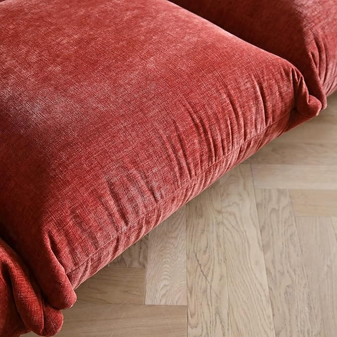JACH Mid-Century Modern Comfy Loveseat Sofa, Chenille Couch Deep 2-Seats Couches with Thick Cushion, 77" Plush Sofas Furniture for Small Spaces Living Room Bedroom Office Apartment, Red
