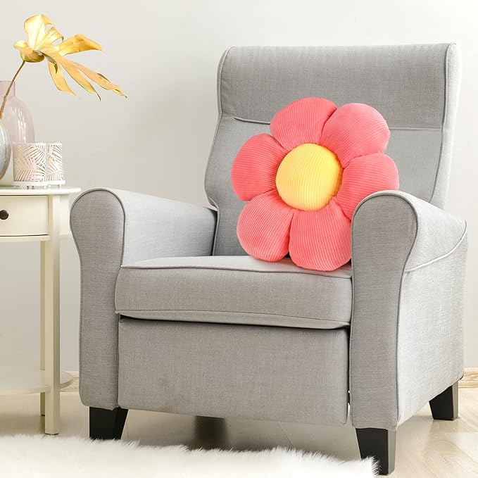 Coume 6 Pcs Flower Floor Pillows, Daisy Throw Pillows 16 Inch Flower Seating Cushions for Back to School Reading Classroom Sofa Couch Bed Decor(Yellow, Pink, Green with White Core)