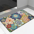 Floral Kitchen Rug Mat for Floor Boho Cushioned Anti-Fatigue Mat Memory Foam Standing Desk Padded Comfort Floor Mat for Sink, Office, Laundry, 17.3x39 Inch - 1/2 Inch Thick