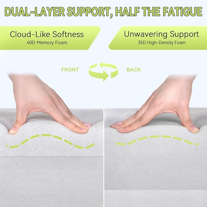 Relispo 3-in-1 Stadium Seat Cushion, Premium Memory Foam & High-Density Foam Bleacher Cushion, Anti-Slip Waterproof Portable Stadium Cushion for Bleachers, Sports Events, Camping