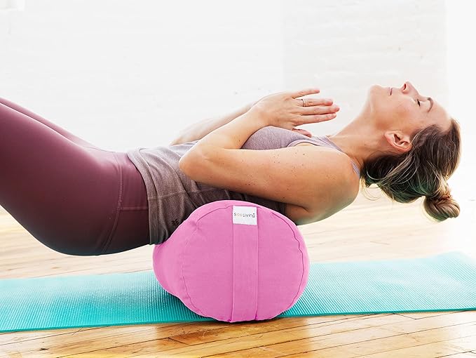 Sol Living Yoga Bolster Pillow Rectangular Meditation Cushion Cotton Meditation Accessories for Restorative Yoga Meditation Pillow Yoga Pillow Firm Body Pillow Bolster Pillow for Legs Removable Cover