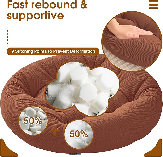 Floor Pillows for Adults, 22x22x6 InchMeditation Cushions, Large Round Sitting Cushion Living Room Memory Foam Pillow for Sitting (1, Brown, 22x22x6 Inch)