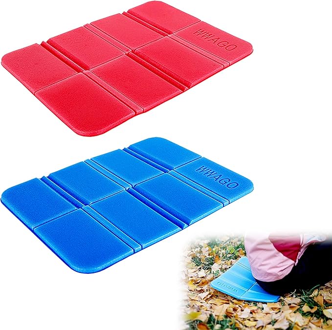 inheming 2PCS Camping Cushion Seat, Foldable Ultralight Foam Sitting Pads, Save Your Backpack Space and Reduce Weight