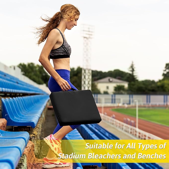 2 Pcs Stadium Seat Cushions Water-Repellent Bleacher Seat Cushions Indoor & Outdoor Seat Cushion for Bleachers Portable Stadium Cushion for Sports Events, Office Chairs, Beaches