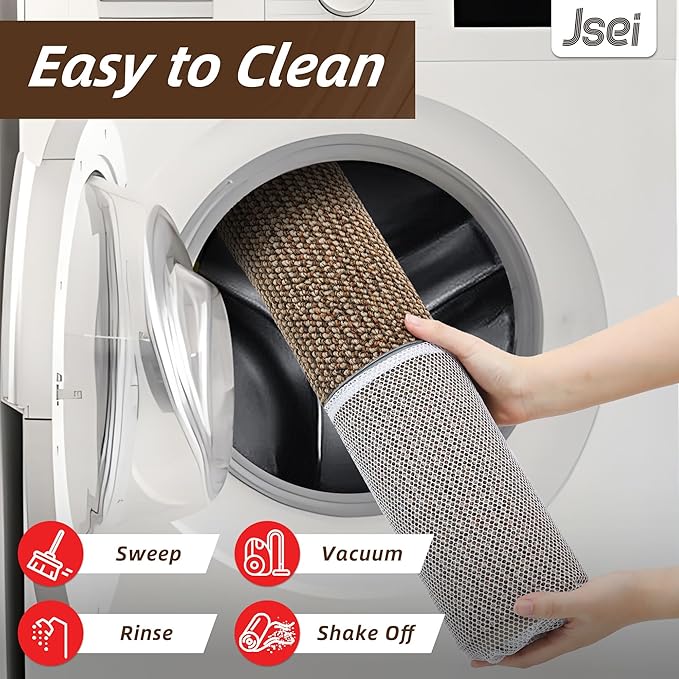 JSEI Dirt Trapper Door Mat 24"x36" Non-Slip Washable Entrance Mat, Dog Doormats, Absorbent & Fade-Resistant Floor Mats, Low Profile Welcome Mats for Entryway, Front Door, and Inside Entrance, Taupe