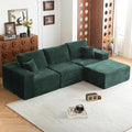 MODNEST 108" Modular Sectional Sofa Cloud Couch with Deep Seats, L Shape Couch with Chaise and Movable Ottoman, Sectional Couches for Living Room, Comfy Boneless Couches No Assembly Required, Green