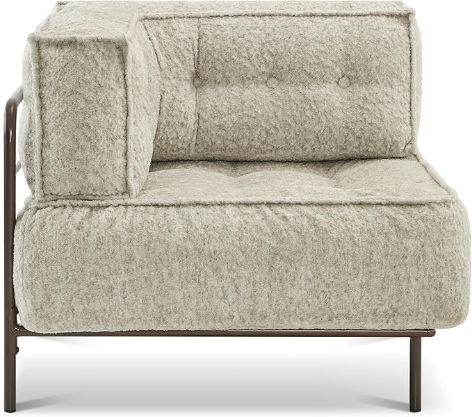 MCombo Modular Sofa Couch with Removable Cushion, Accent Sofa Chair, Upholstered for Living Room, Apartment, Office (Ivory, Corner Seat)