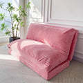 MAXYOYO Folding Sofa Bed, Extra Thick and Long Floor Sofa Convertible Sleeper Chair with Washable Cover, Floor Couch Lounge Bean Bag Bed for Living Room, Pink, 54x95 Inch