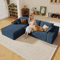 107" Cloud Sectional Couch with L-Shape Chaise, Modern Corduroy Viral Boneless Sofa for Living Room,Memory Foam Couches in a Box with Deep Seat,No Assembly Required (Blue,Left-Facing Chaise)