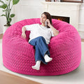 5FT Bean Bag Chair,Giant Bean Bag Chairs for Adults,Big Bean Bags with Memory Foam Filled, Large Beanbag Chairs with Chevron Plush Cover-Pink