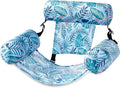 SLOOSH Pool Floats Chairs Adult,Inflatable Pool Lounge,Plant Pattern Floating Mat Hammock,Blow up Water Chairs Noodles rafts for Party Summer Water Beach Fun