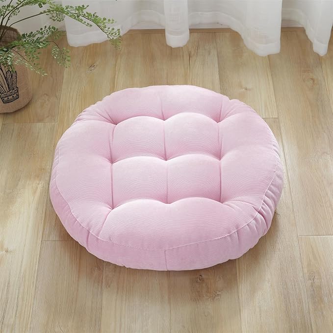 SK Studio Meditation Floor Pillow, Large Floor Cushions, Round Floor Cushion Seating for Adults Kids, Classroom Furniture Floor Pillow for Yoga Living Room, Pink, 13" W x 13" L (Pack of 1)