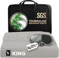 Luxury Tourmaline Grounding Sheets King 20% Silver Fiber, 76% Tourmaline Cotton, 4% Silk, SGS Quality Certified Grounded Well Bed Sheet - Conductive Earth Fitted Sheet for Better Sleep, Beige