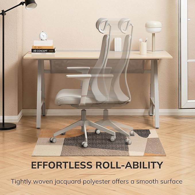 Anji Mountain Rug'd Office Chair Mat for Carpet & Hardwood Floor - Jacquard Woven Top, Anti-Slip Backing, Low Pile, Floor Protector Desk Chair Mat, Office Rugs for Rolling Chairs (40 x 54)