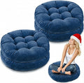 Jerify Floor Pillow Cushions 22 x 22 Inch Round Square Large Meditation Floor Pillow for Classroom Adult Meditation Picnic Party Cushion for Seating Gift Christmas(Round,Navy Blue,4 Pcs)