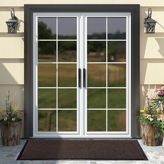 Yimobra Doormat Outdoor Indoor Entrance 47 x 24, All-Season All-Weather Front Door Mat, 100% Waterproof Welcome Matt for Floor Garage Outside Entry, Stain and Fade Resistant