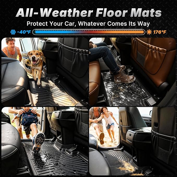 OEDRO Floor Mats 3 Row Liner Set Fit for 2018-2025 Ford Expedition with 2nd Row Bucket Seats (7 Seats), Includes 1st and 2nd 3rd Row Full Set Liners