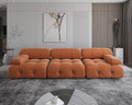 JACH Convertible Modular Sectional Couch, 104" Minimalist Mid-Century Velvet Sofas, Modern Comfy Deep 3-Seat Couches Sectional for Living Room Office Apartment (Orange)