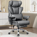 BESTFAIR Big and Tall Office Chair - High Back Executive Chair with Footrest & Lumbar Support for Heavy People, Adjustable Arms, Padded Wide Seat Computer Gaming Chair, Heavy Duty, Gray