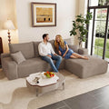 95" Modular Sectional Couch, Boneless L Shaped Cloud Sofa with Chaise Lounge, Corduroy Upholstered Couches Memory Foam Deep Seat, No Assembly Required, Ideal for Living Room(Camel, Right Facing)